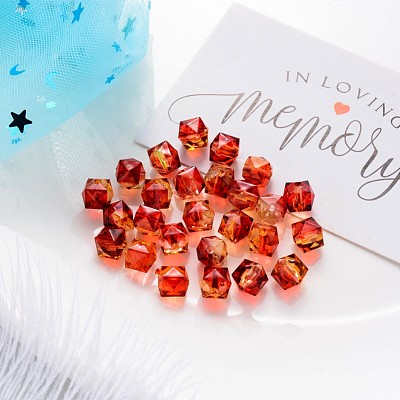 Two Tone Transparent Spray Painted Acrylic Beads ACRP-T005-26-M-1