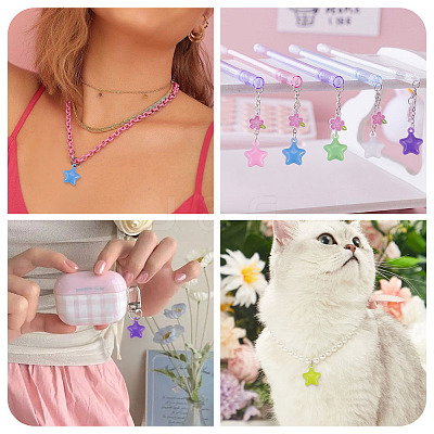 20Pcs Opaque Acrylic Pendants MACR-TADJ0001-04-1