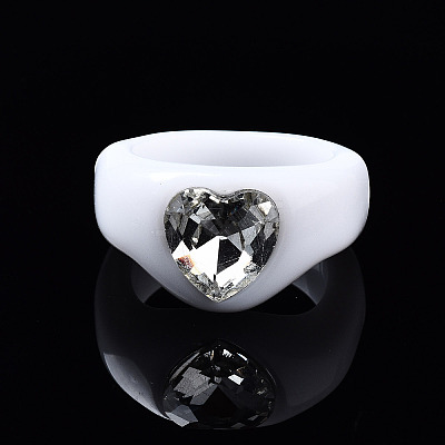 Opaque Acrylic Finger Rings RJEW-Q162-001F-1