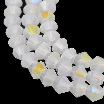 Imitation Jade Electroplate Glass Beads Strands GLAA-F029-J4mm-D06-1
