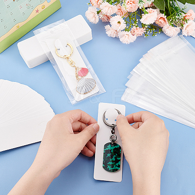100Pcs Blank Paper Keychain Display Cards OPC-PH0001-34-1