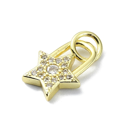 Brass Micro Pave Claer Cubic Zirconia Charms KK-H475-50G-10-1