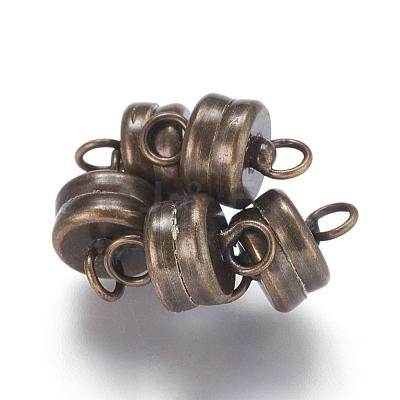 Brass Magnetic Clasps with Loops KK-P114-07AB-1