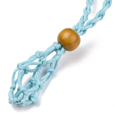 Adjustable Braided Waxed Cord Macrame Pouch Necklace Making NJEW-I243-A02-1