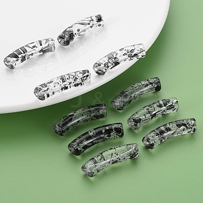 Transparent Spray Painted Acrylic Beads X-MACR-S372-002F-C10-1