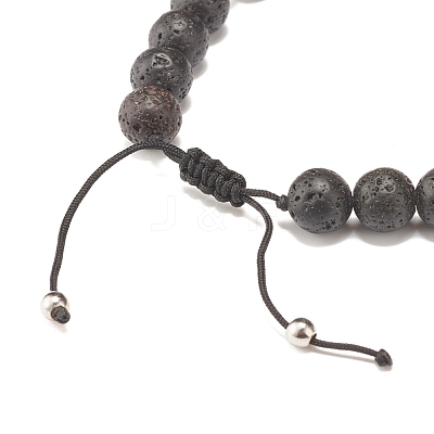 Adjustable Skull Braided Bead Bracelets BJEW-JB07497-01-1