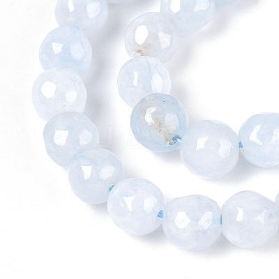 Dyed Natural White Jade Beads Strands G-T139-6mm-60-24-1