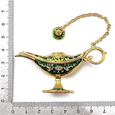 Alloy Enamel Tea Pot Home Display Decoration DJEW-Z010-01G-04-1