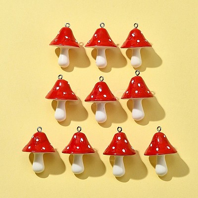 10Pcs Opaque Resin Pendants RESI-FS0001-63-1