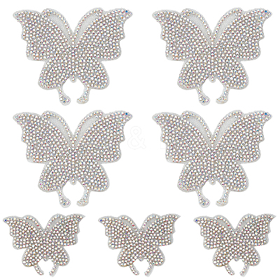 10Pcs 2 Styles Glass Rhinestone Car Stickers STIC-GF0001-42A-1
