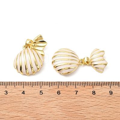Brass Enamel Pearl Pendants KK-G533-16G-01-1
