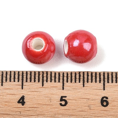 Glazed Porcelain Round Beads X-PORC-S489-8mm-14-1