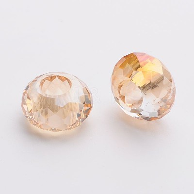 98 Faceted Electroplated Glass European Beads GPDL-F003-M-1