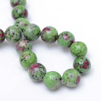 Round Dyed Natural Gemstone Bead Strands X-G-R345-10mm-15-1