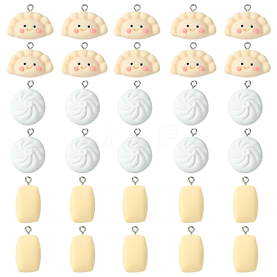 48Pcs 3 Styles Opaque Resin Pendants CRES-SC0003-10-1