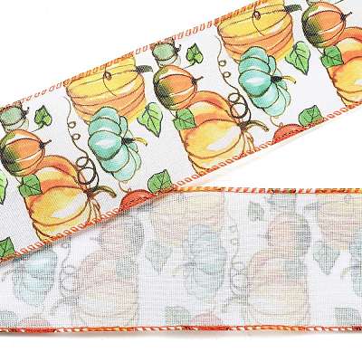 5 Yards Thanksgiving Day Printed Polyester Wired Ribbon OCOR-K009-01A-1
