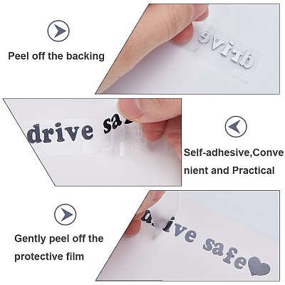 Laser PVC Drive Safe Self Adhesive Car Stickers STIC-WH0013-09C-1
