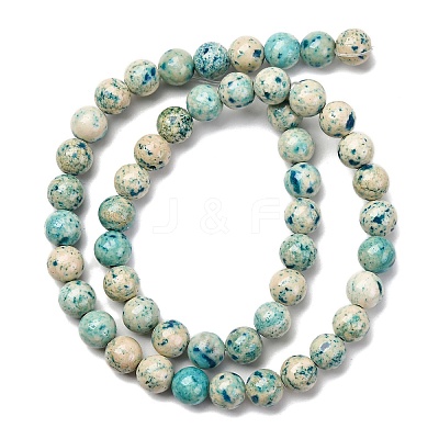 Natural Dyed Marble Beads Strands G-P593-8mm-04-1