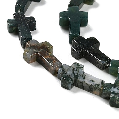 Natural Moss Agate Beads Strands G-I337-A05-02-1