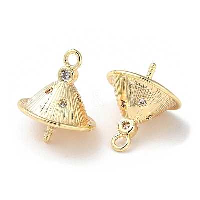 Brass Micro Pave Cubic Zirconia Pendant Bails X-KK-F862-35G-1