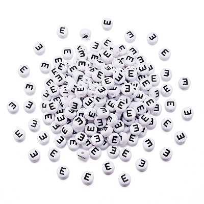 500Pcs Acrylic Horizontal Hole Letter Beads OACR-YS0001-03E-1