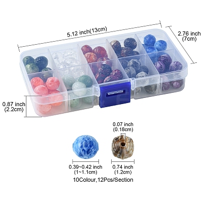 10 Colors 80Pcs Two-tone Opaque Acrylic Beads FIND-FS0002-68-1