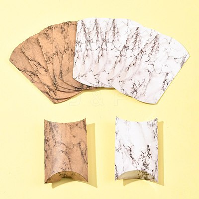 30Pcs 2 Styles Marble Printed Paper Pillow Gift Boxes CON-FS0001-21A-1