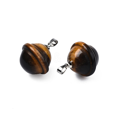 Natural Tiger Eye Pendants PORC-T132-053K-1