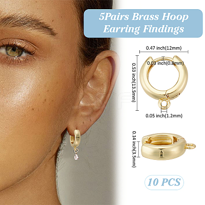 5Pairs Brass Hoop Earring Findings KK-ME0002-51-1