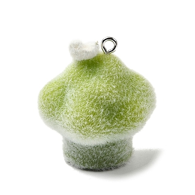 Flocky Opaque Resin Pendants RESI-F062-02A-1