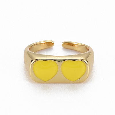 Brass Enamel Cuff Rings RJEW-Q164-003-NF-1