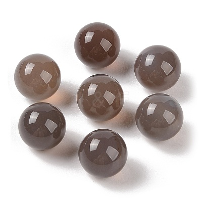 Natural Grey Agate No Hole Sphere Beads G-K353-04C-06-1