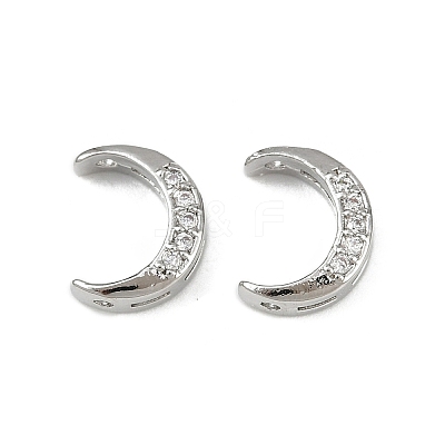 Brass Clear Cubic Zirconia Beads KK-D375-35P-1