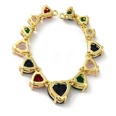 Rack Plating Brass Glass Connector Charms KK-F854-15G-1