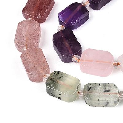 Natural Lapis Lazuli & Amethyst & Rose Quartz & Amazonite & Prehnite & Strawberry Quartz & Sunstone 7 Chakra Beads Strands G-T138-26A-08-1
