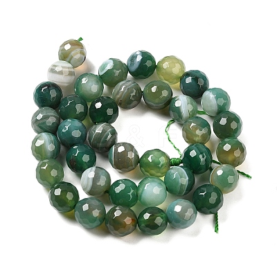 Natural Striped Agate/Banded Agate Beads Strands G-A246-8mm-06-1