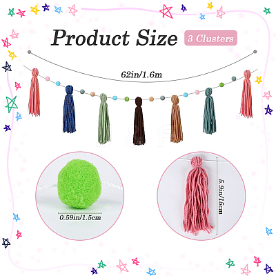 Wool Felt Ball Tassel Garland Banner DIY-WH20011-28B-1