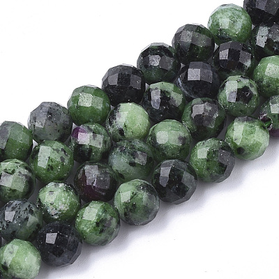 Natural Ruby in Zoisite Beads Strands G-S345-10mm-003-1
