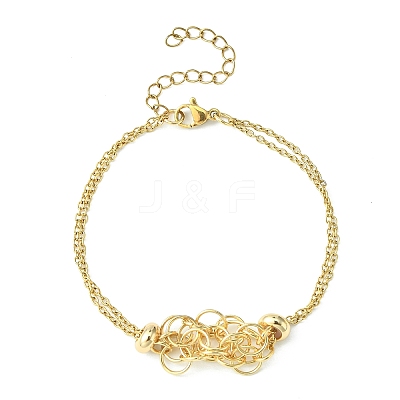 Ion Plating(IP) 304 Stainless Steel Macrame Pouch Empty Stone Holder for Link Braclets Making BJEW-JB09559-1