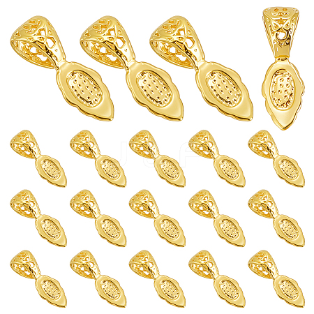 20Pcs Rack Plating Brass Pinch Bails KK-HY0004-21G-1