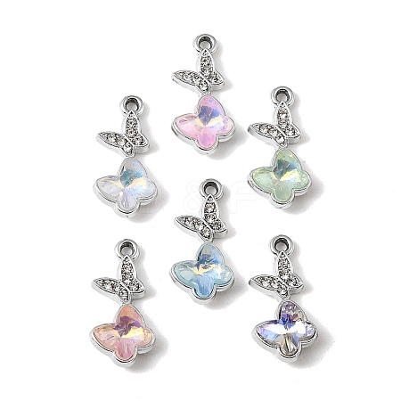 UV Plating Alloy Glass Pendants FIND-K032-39P-1
