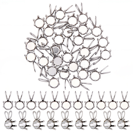 30Pcs 304 Stainless Steel Rhinestone Claw Pendant Settings STAS-BBC0008-35-1