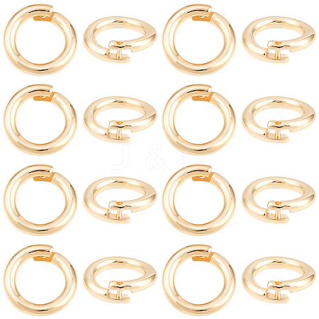 20Pcs Brass Locking Jump Rings KK-BBC0023-10C-1