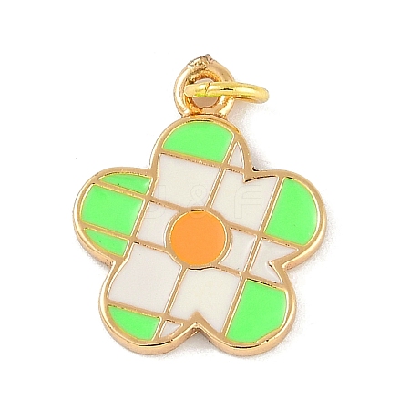 Brass Enamel Pendants KK-B114-15G-03-1