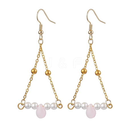 Iron with Glass Studs Dangle Earrings EJEW-JE05963-01-1