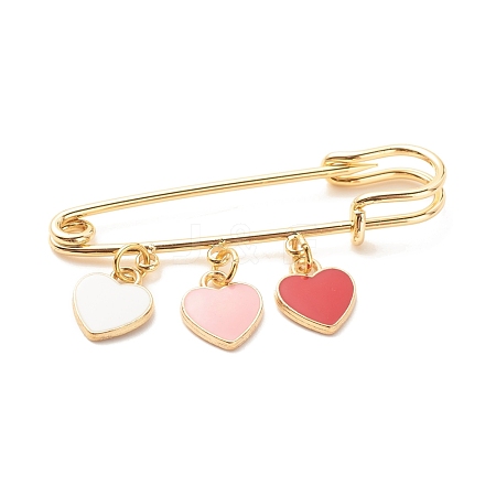 Triple Heart Enamel Charm Brooch JEWB-BR00065-01-1