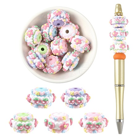 10Pcs 5 Colors Opaque Acrylic Beads MACR-FS0002-35-1