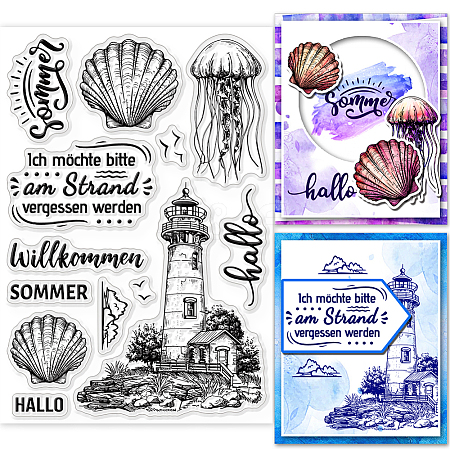 Custom Summer Theme PVC Plastic Clear Stamps DIY-WH0631-0067-1