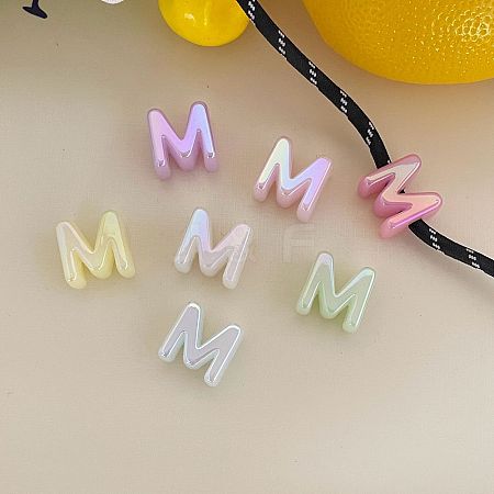 UV Plating Acrylic Alphabet Beads OACR-N163-42M-1