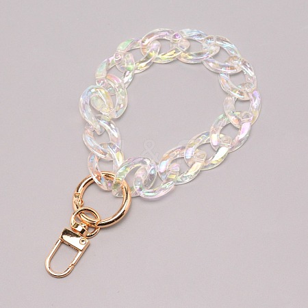 Transparent Resin Curb Chain Bag Strap FIND-WH0092-31D-1